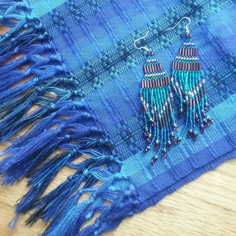 NEW Cobalt Blue Scarf and Earrings Set